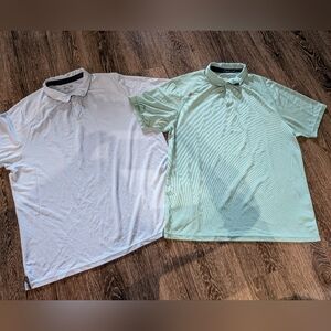 Set Of 2 RHONE Light Blue and Light Green Polo Shirts L and XL